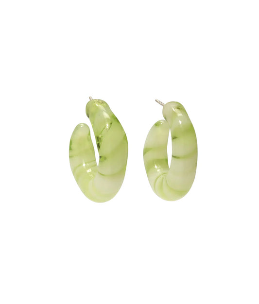 Cascais Hoops in Lime Earrings Lizzie Fortunato   
