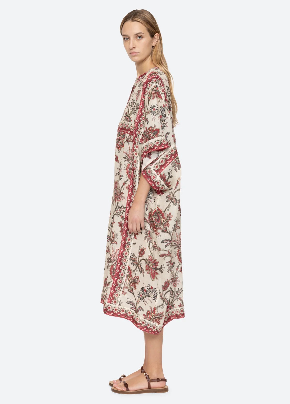 Cassandra Print Caftan Dresses Sea