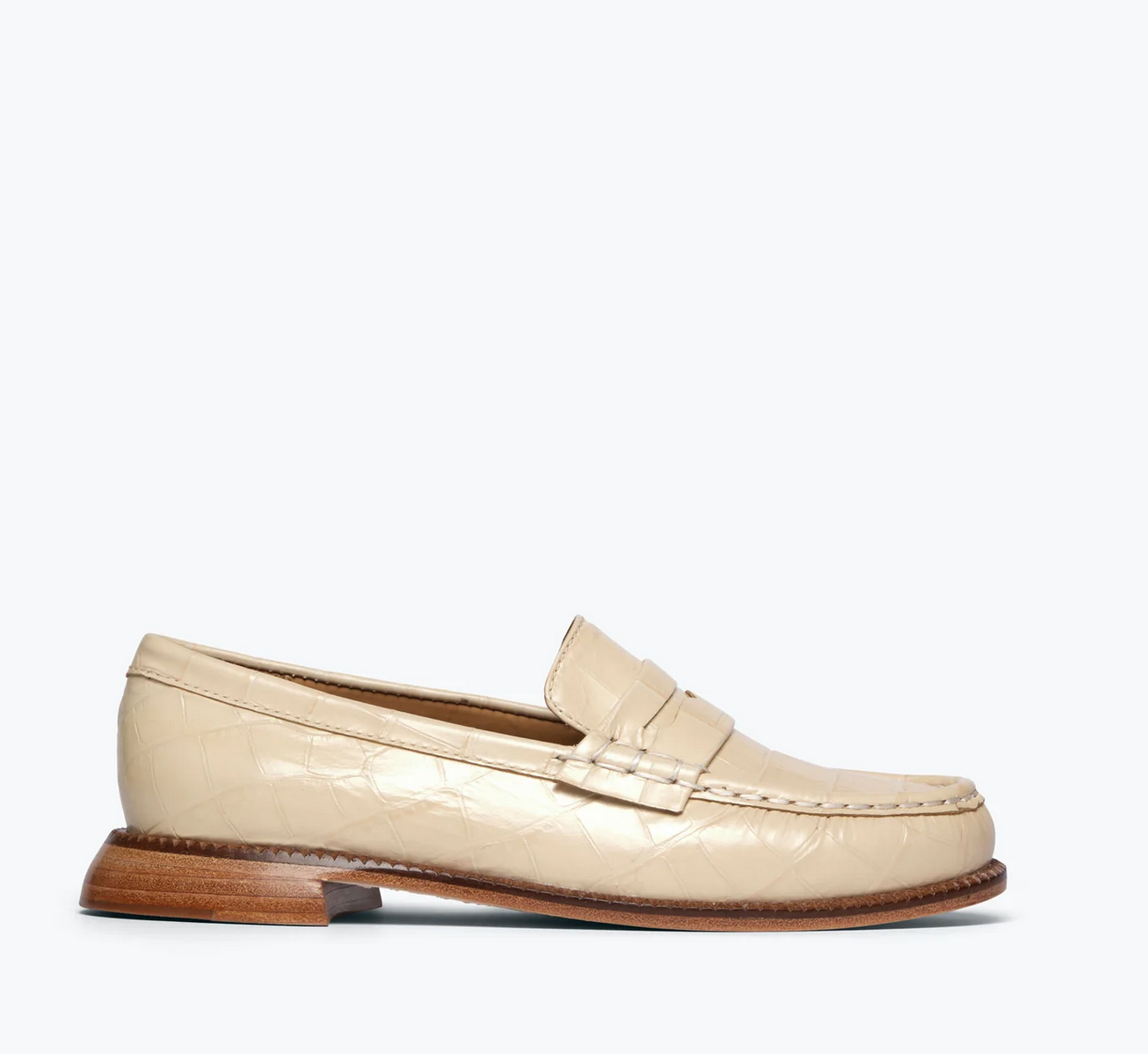 Elba Loafer Shoes FRĒDA SALVADOR Sand Embossed Croc 6