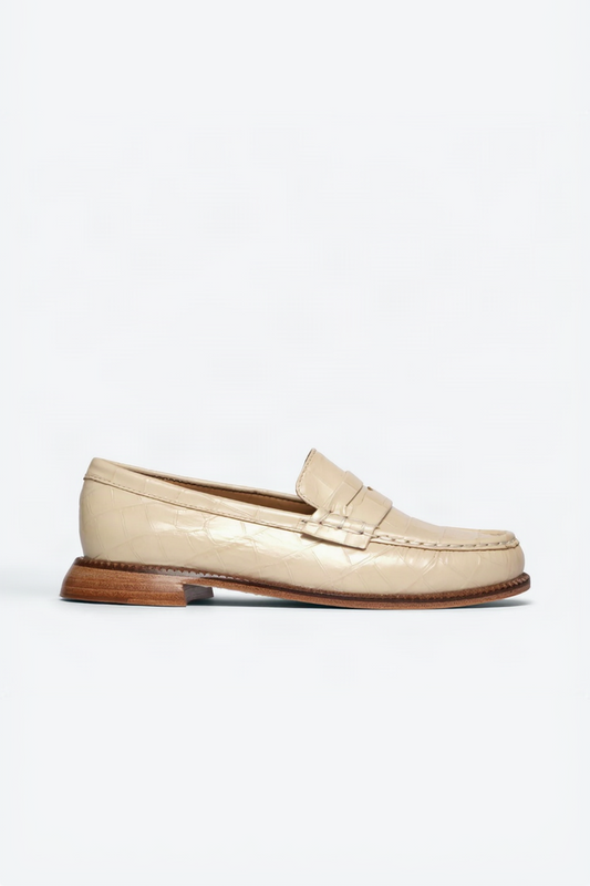 Elba Loafer Shoes Freda Salvador Sand Embossed Croc 6