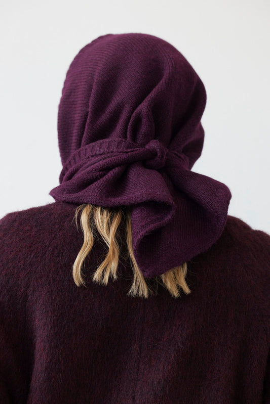 Triangle Alpaca Wool Scarf in Plum Wine Accessories CHRISTINE ALCALAY