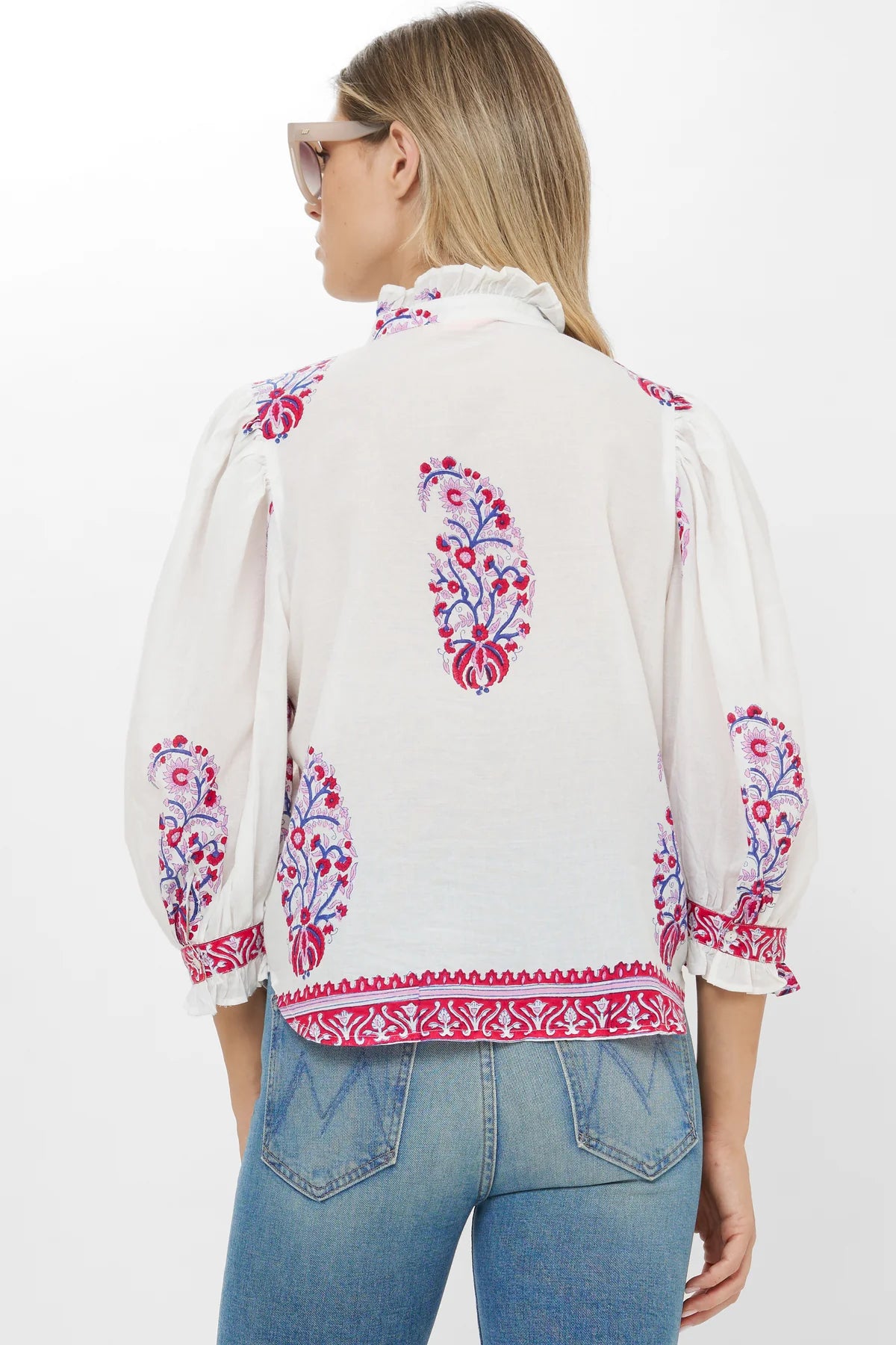 Ruffle Front Blouse Tops OLIPHANT