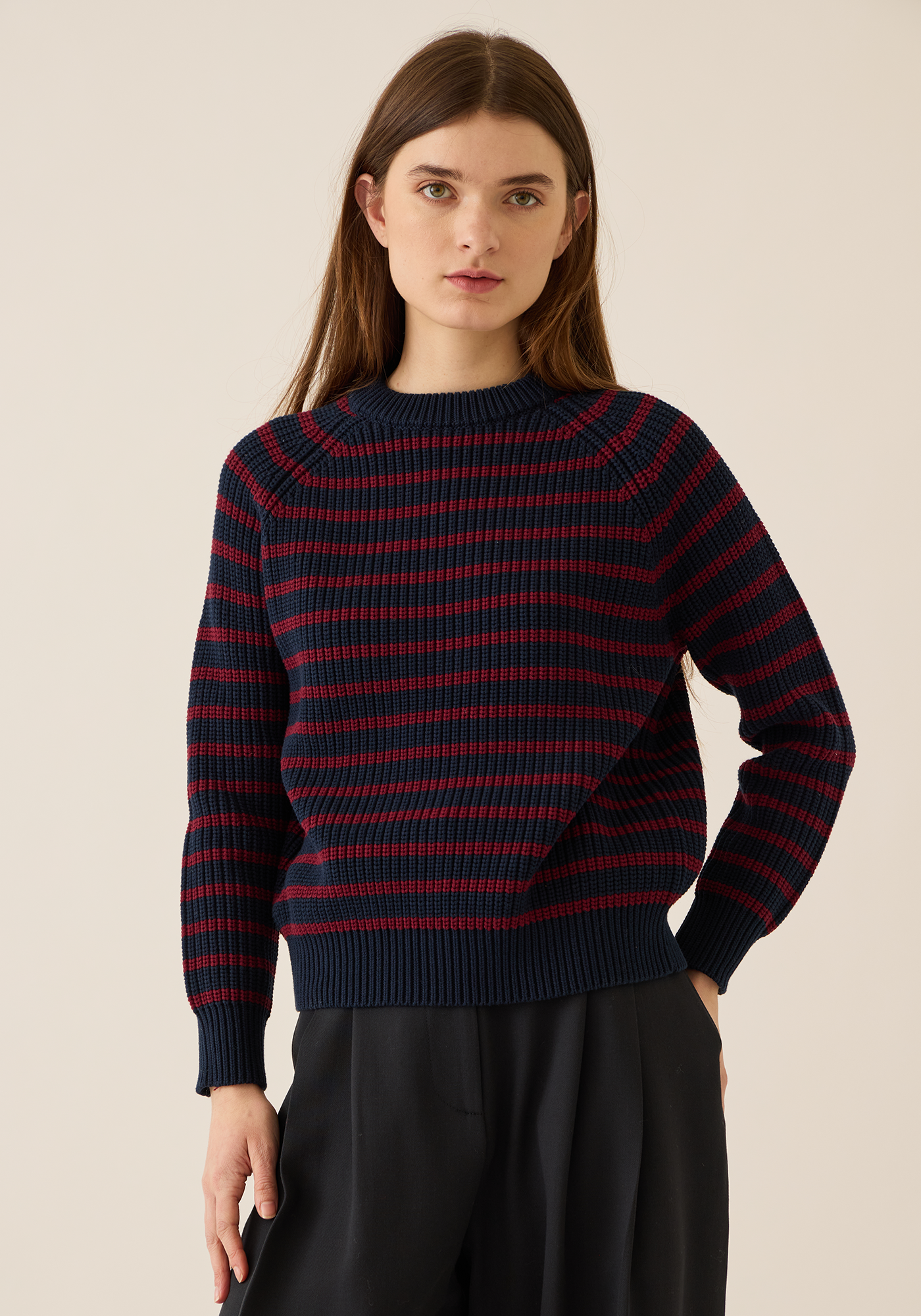 Phoebe Stripe Cotton Sweater Sweaters DEMYLEE New York