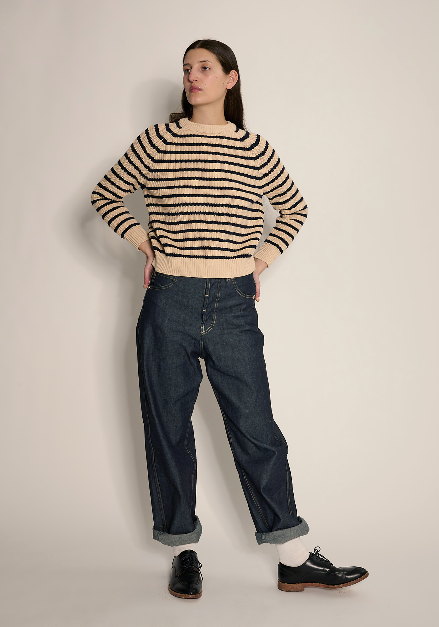 Phoebe Stripe Cotton Sweater Sweaters DEMYLEE New York