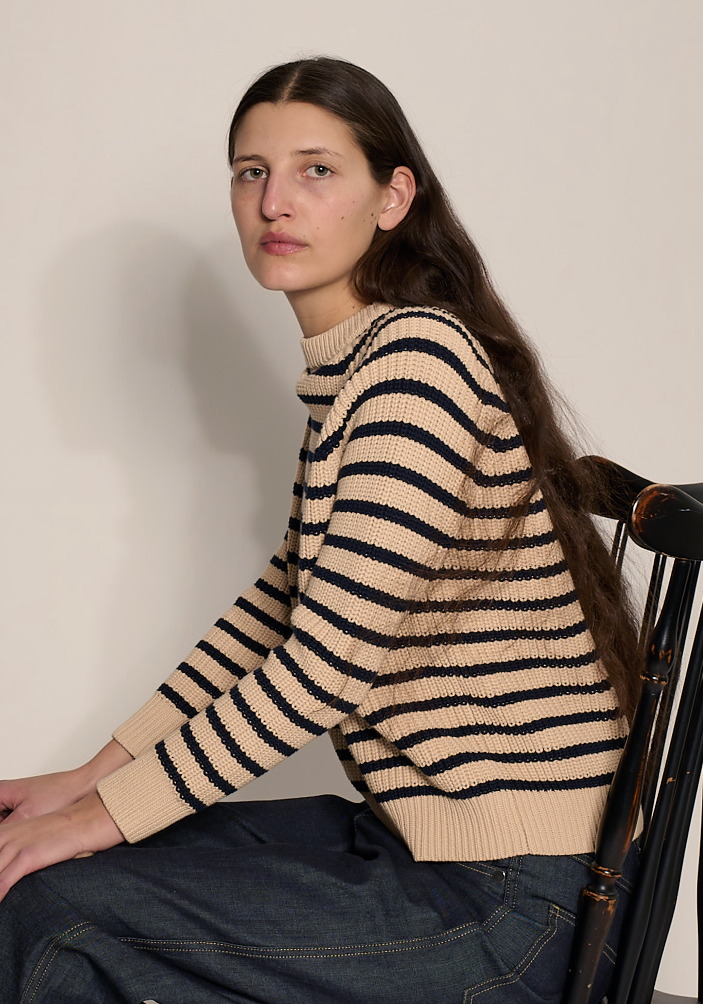 Phoebe Stripe Cotton Sweater Sweaters DEMYLEE New York