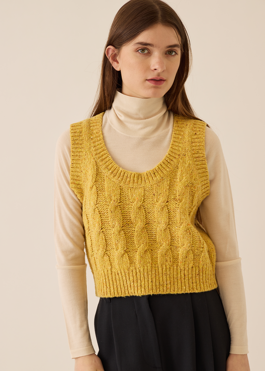 Hillary Speckled Wool Vest Sweaters DEMYLEE New York