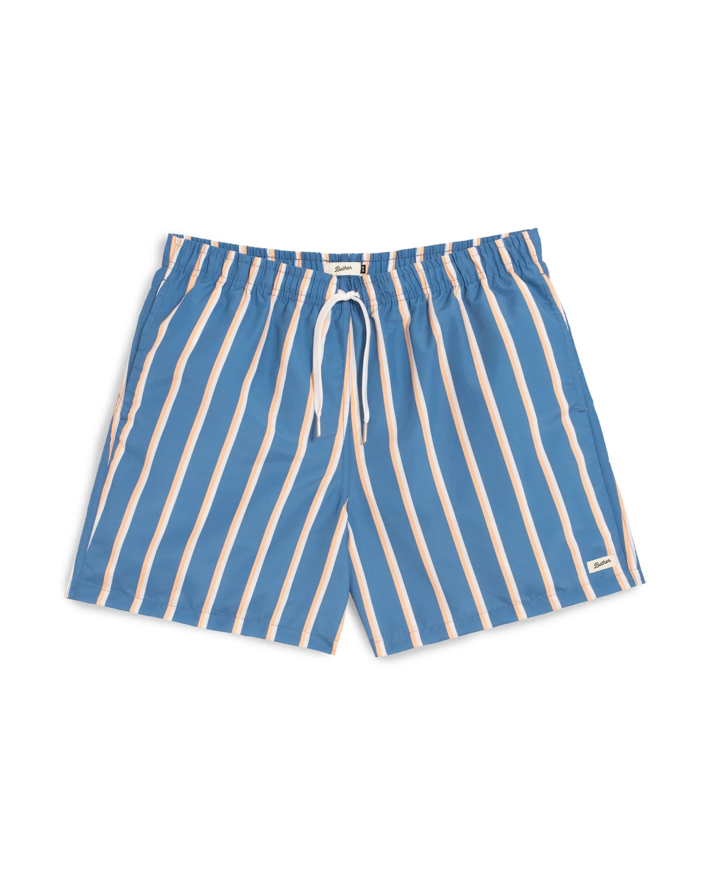 Yellow & White Fine Stripe Swim Trunks Swimwear Bather