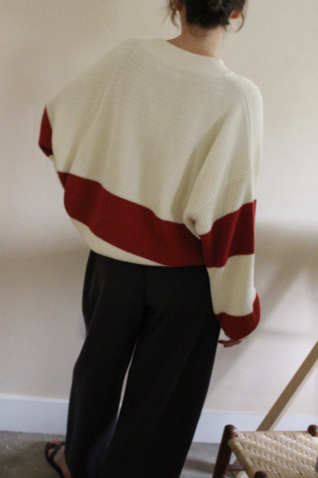 Bud Pima Cotton Striped Henley Sweaters Na Nin