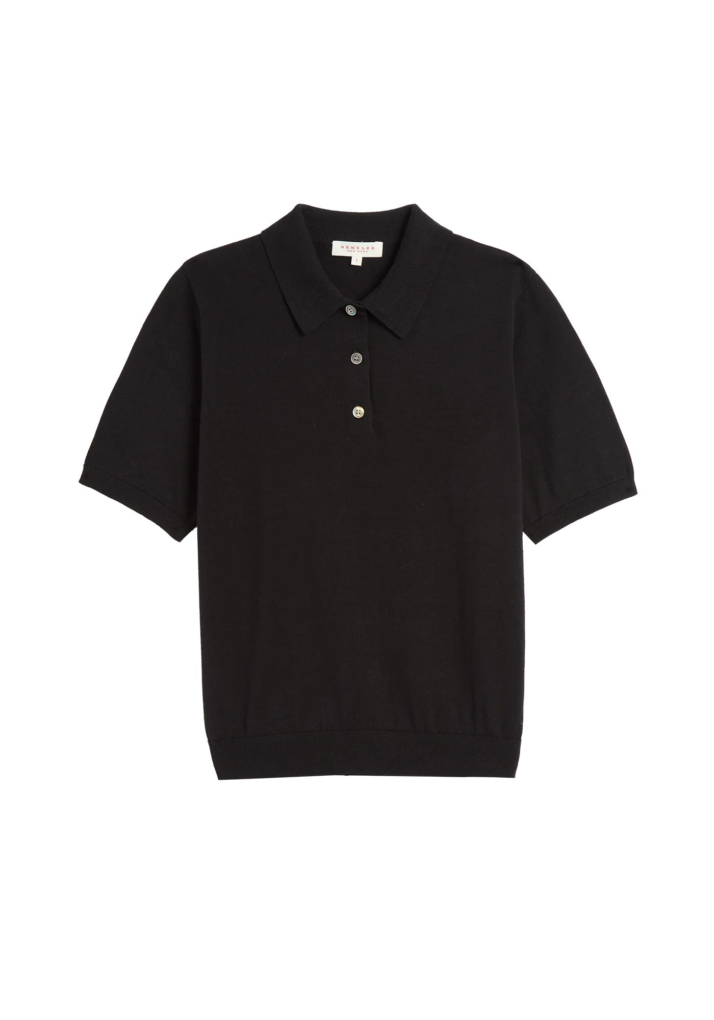 Adia Polo Cotton Top Tops DEMYLEE New York Black S
