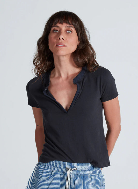 Classic Henley Tops ASKK NY Black XS
