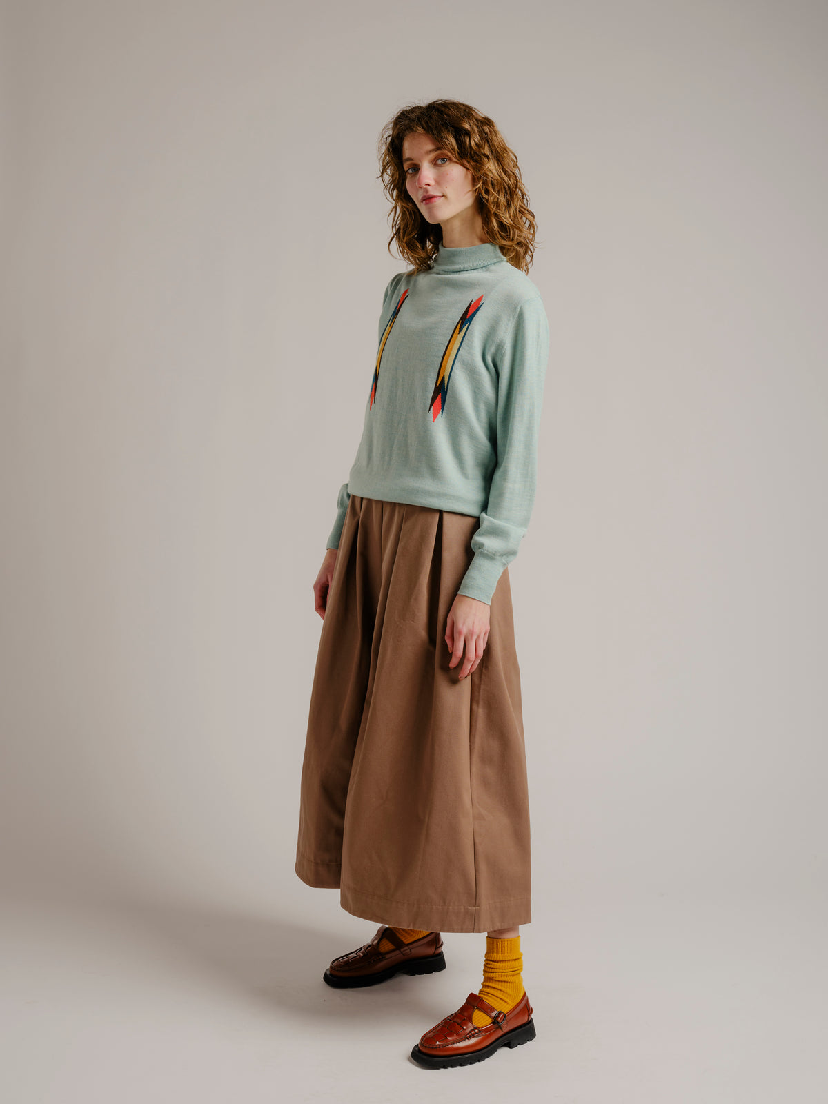 Butterfly Intarsia Turtleneck - Sky Sweaters DEGEN - 2