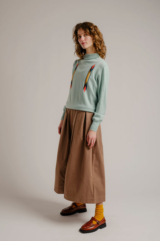 Butterfly Intarsia Turtleneck - Sky Sweaters DEGEN