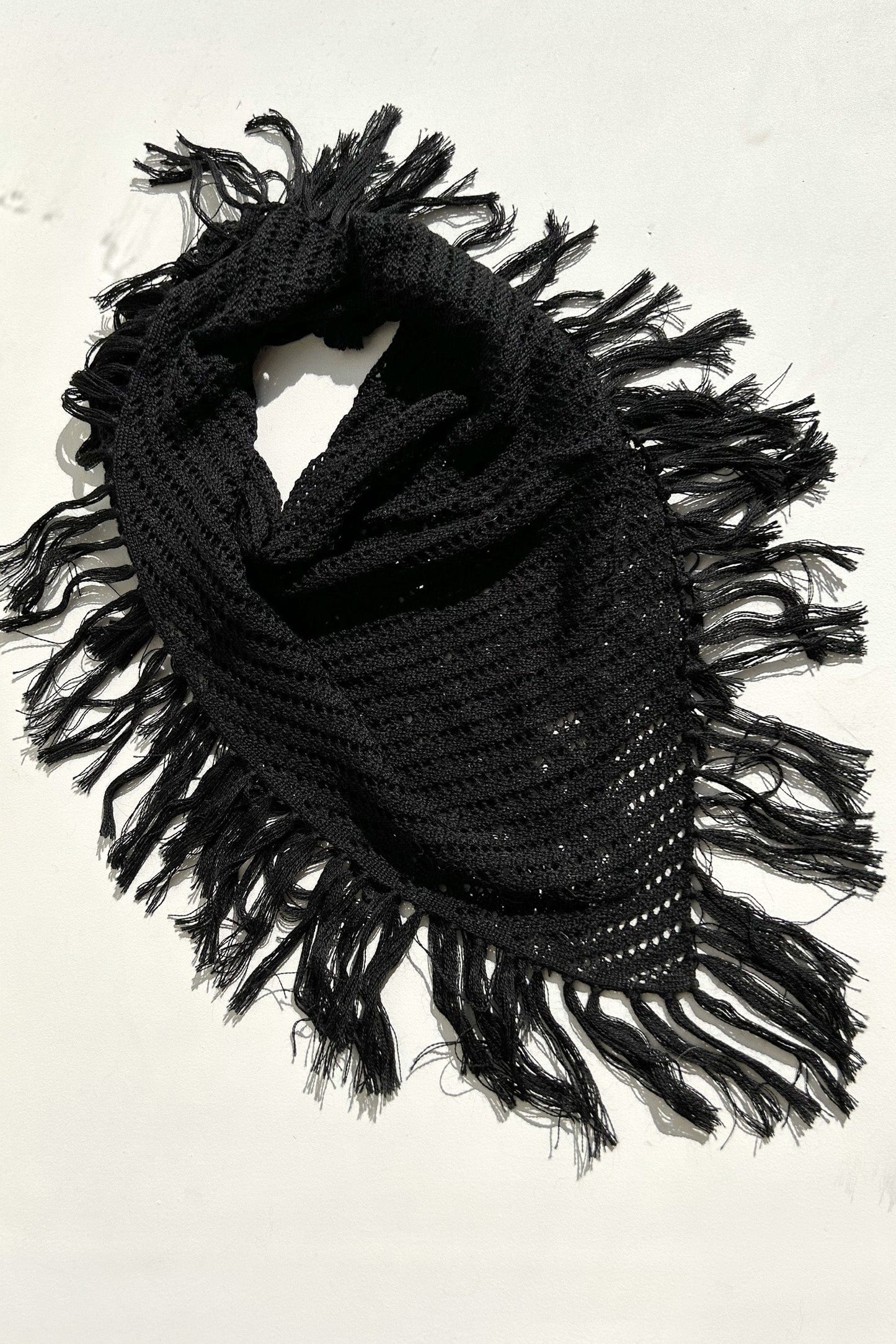 Fringe Scarf in Baby Alpaca Scarves CHRISTINE ALCALAY Black One Size