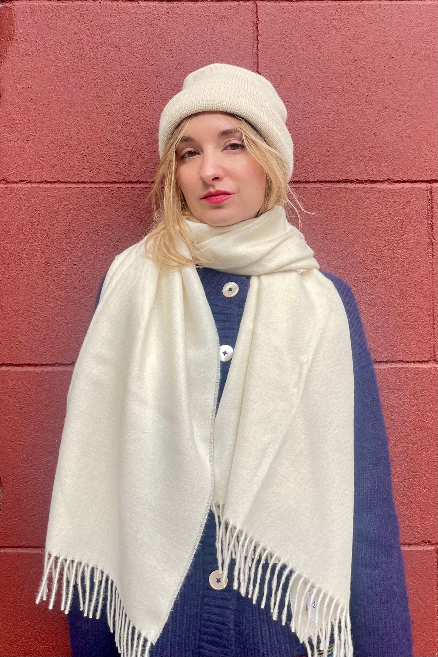 Baby Alpaca Shawl Accessories CHRISTINE ALCALAY Cream
