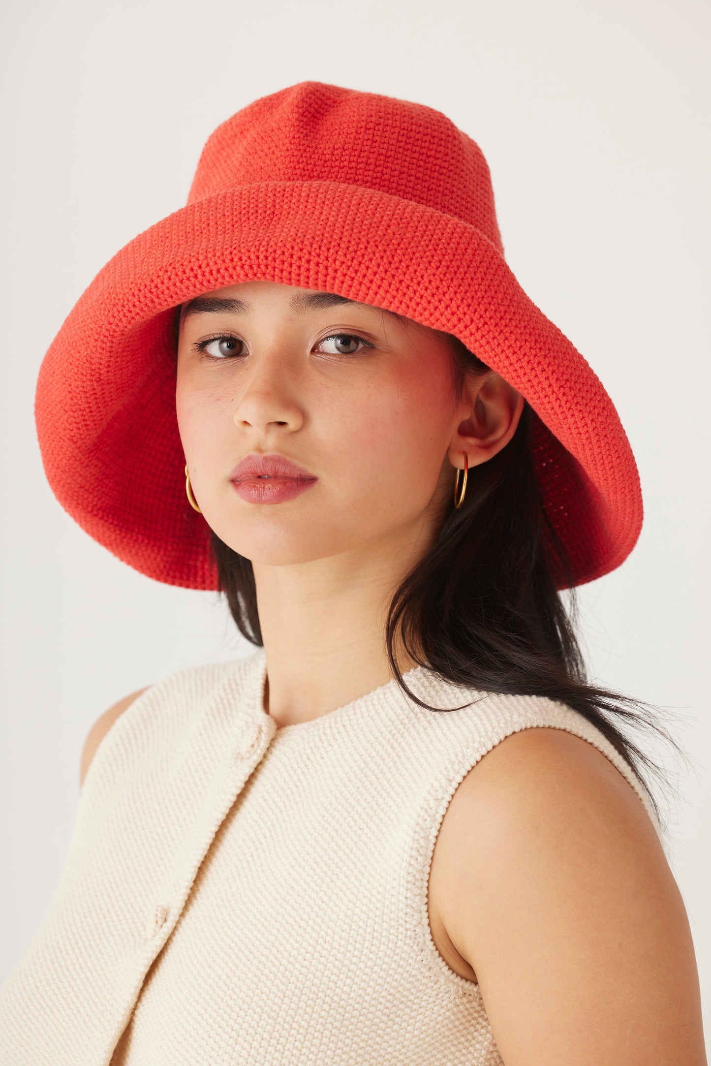 Crochet Sun Hat in Pima Cotton Accessories CHRISTINE ALCALAY
