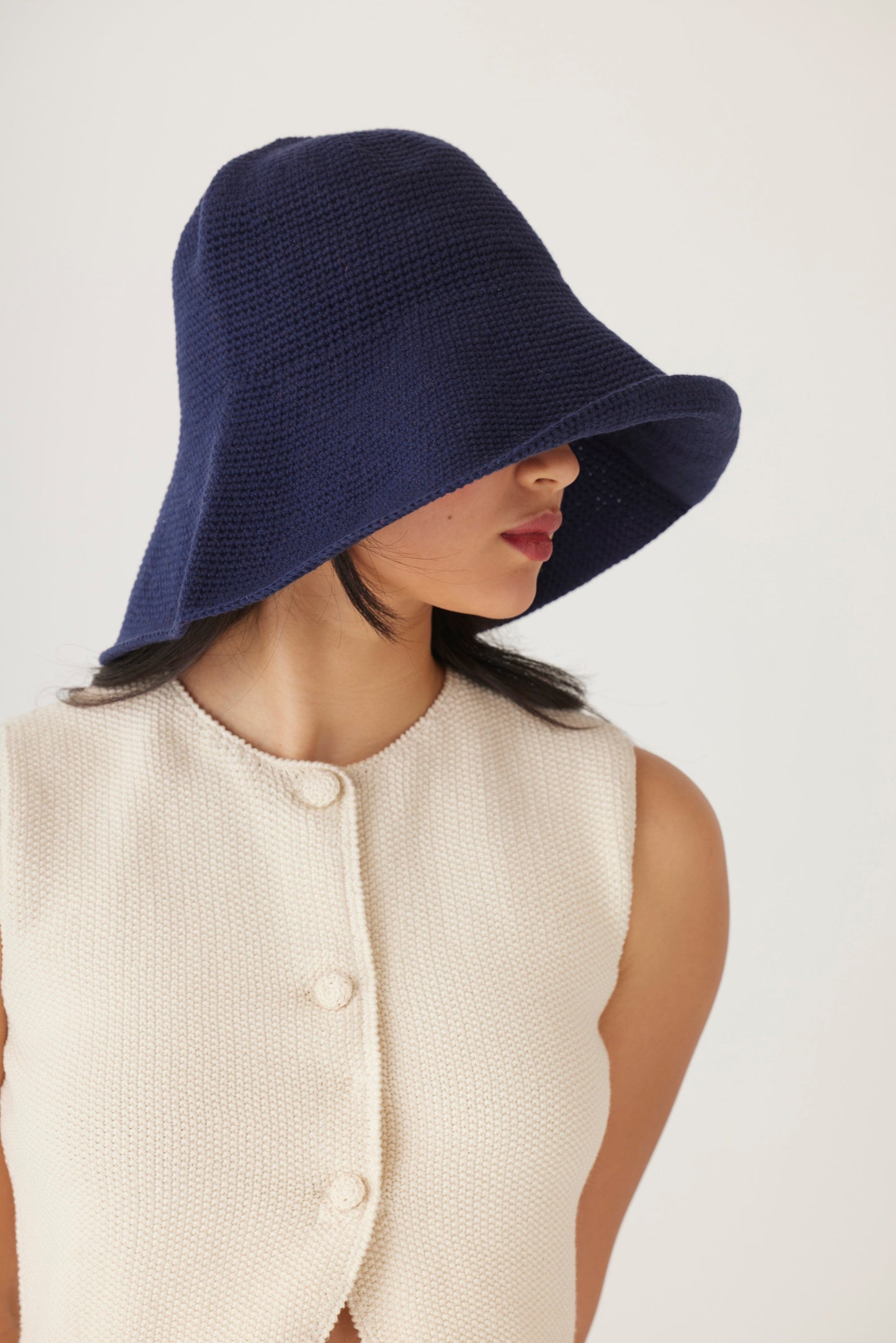 Crochet Sun Hat in Pima Cotton Accessories CHRISTINE ALCALAY