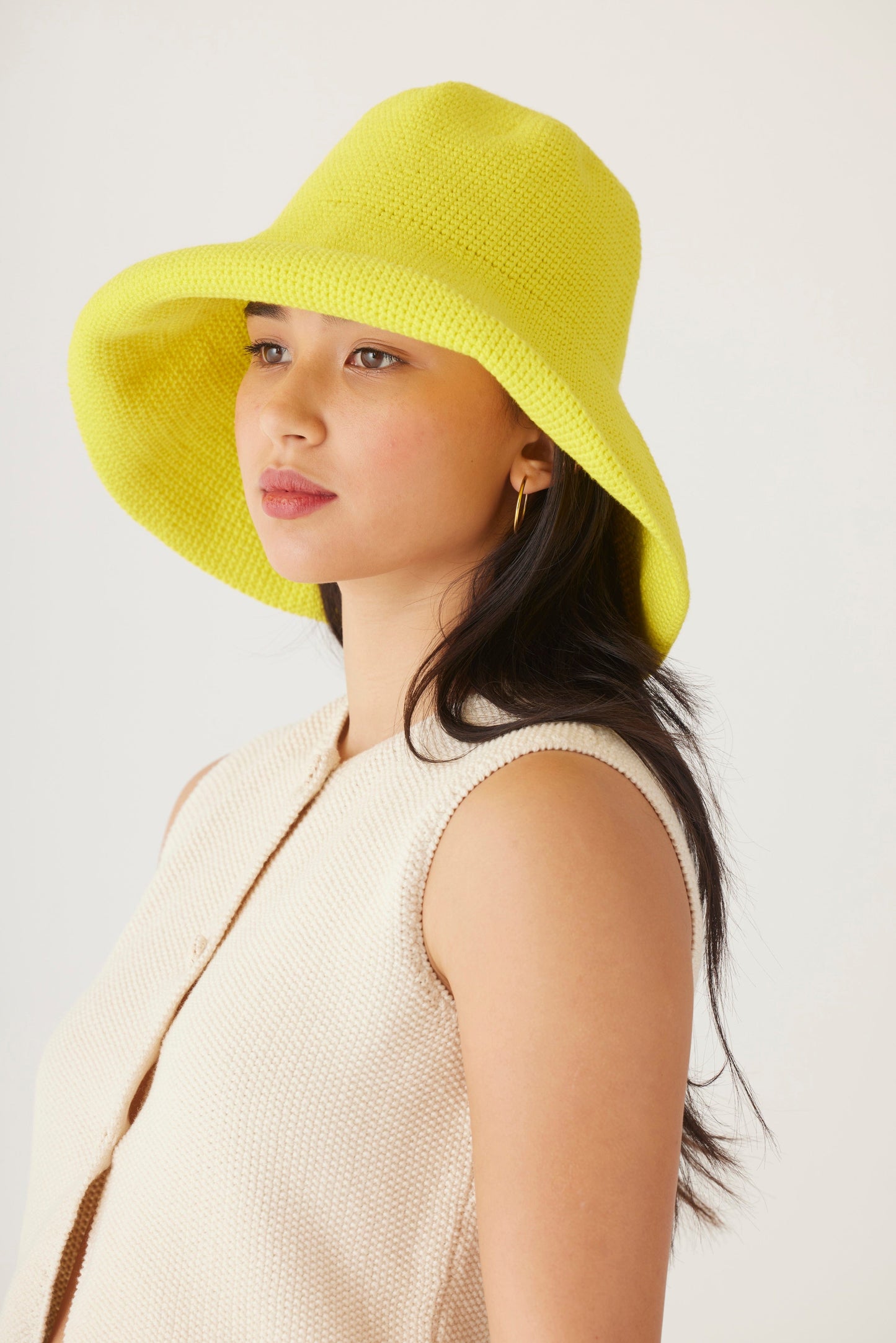 Crochet Sun Hat in Pima Cotton Accessories CHRISTINE ALCALAY