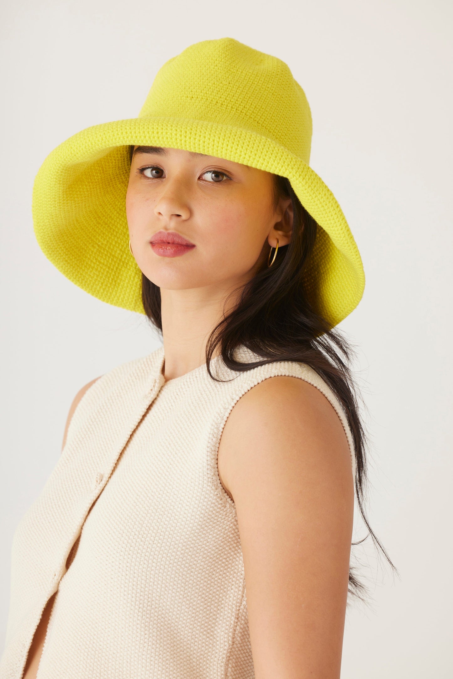 Crochet Sun Hat in Pima Cotton Accessories CHRISTINE ALCALAY