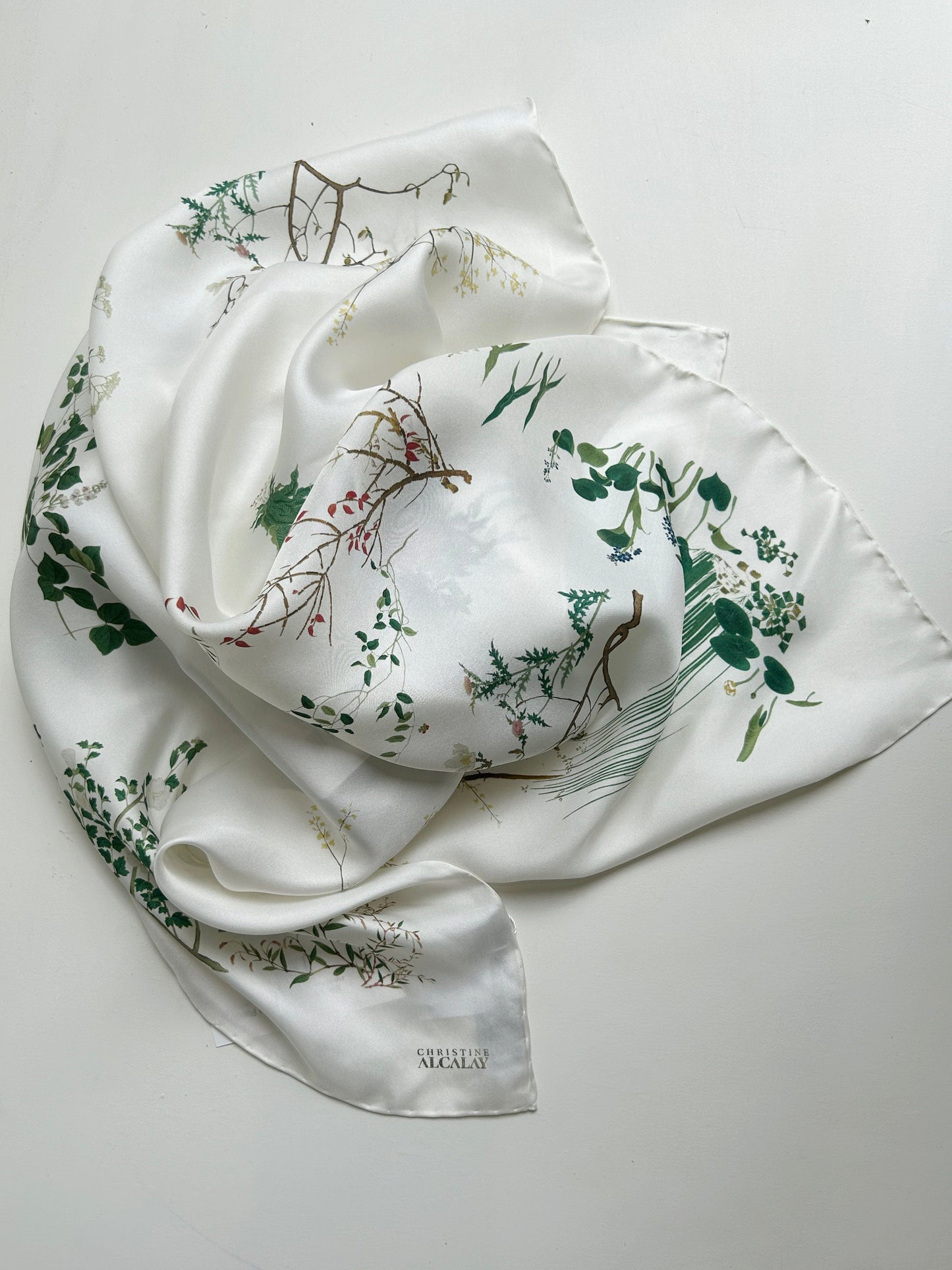 Silk Scarf: Flowers and Plants Scarves CHRISTINE ALCALAY