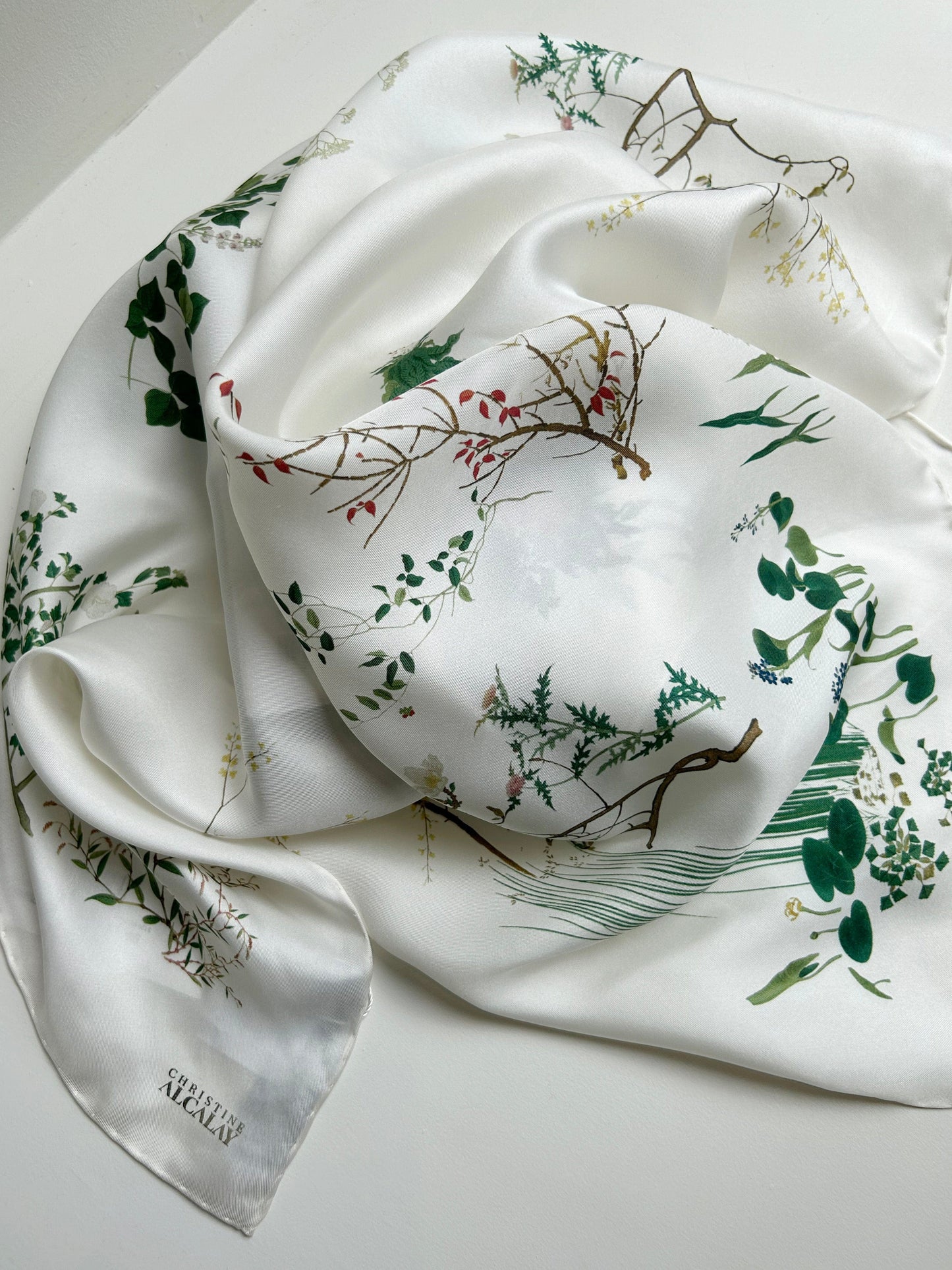Silk Scarf: Flowers and Plants Scarves CHRISTINE ALCALAY Flowers and Plants