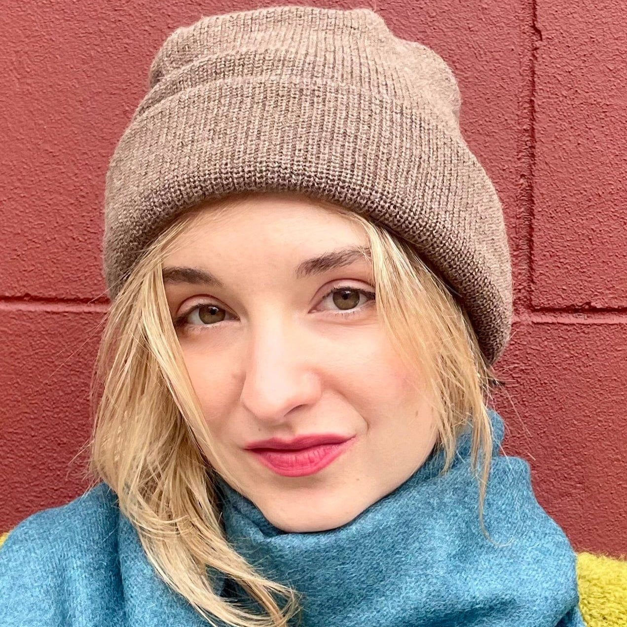 Plush Rib Beanie in Baby Alpaca Beanies CHRISTINE ALCALAY Heather Brown One Size