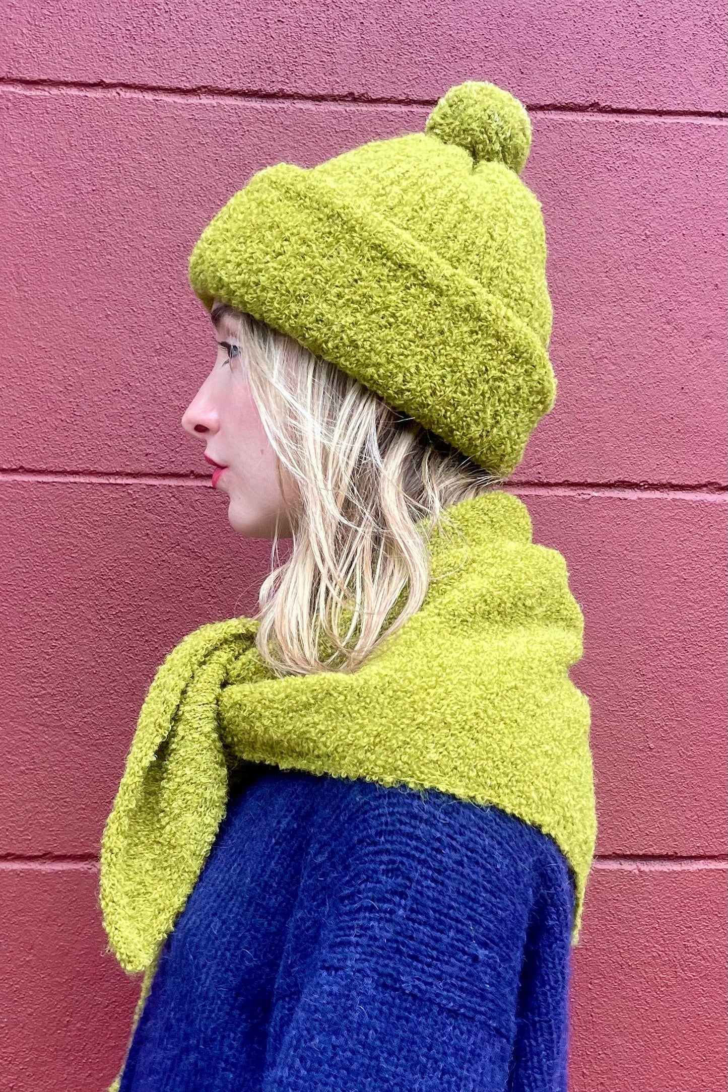 Teddy Alpaca Boucle Beanie with Pom - Graphite Beanies CHRISTINE ALCALAY