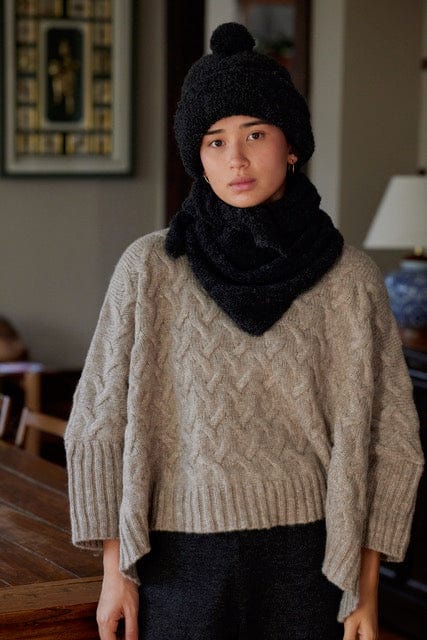 Triangle Boucle Alpaca Wool Scarf Accessories CHRISTINE ALCALAY Graphite OS