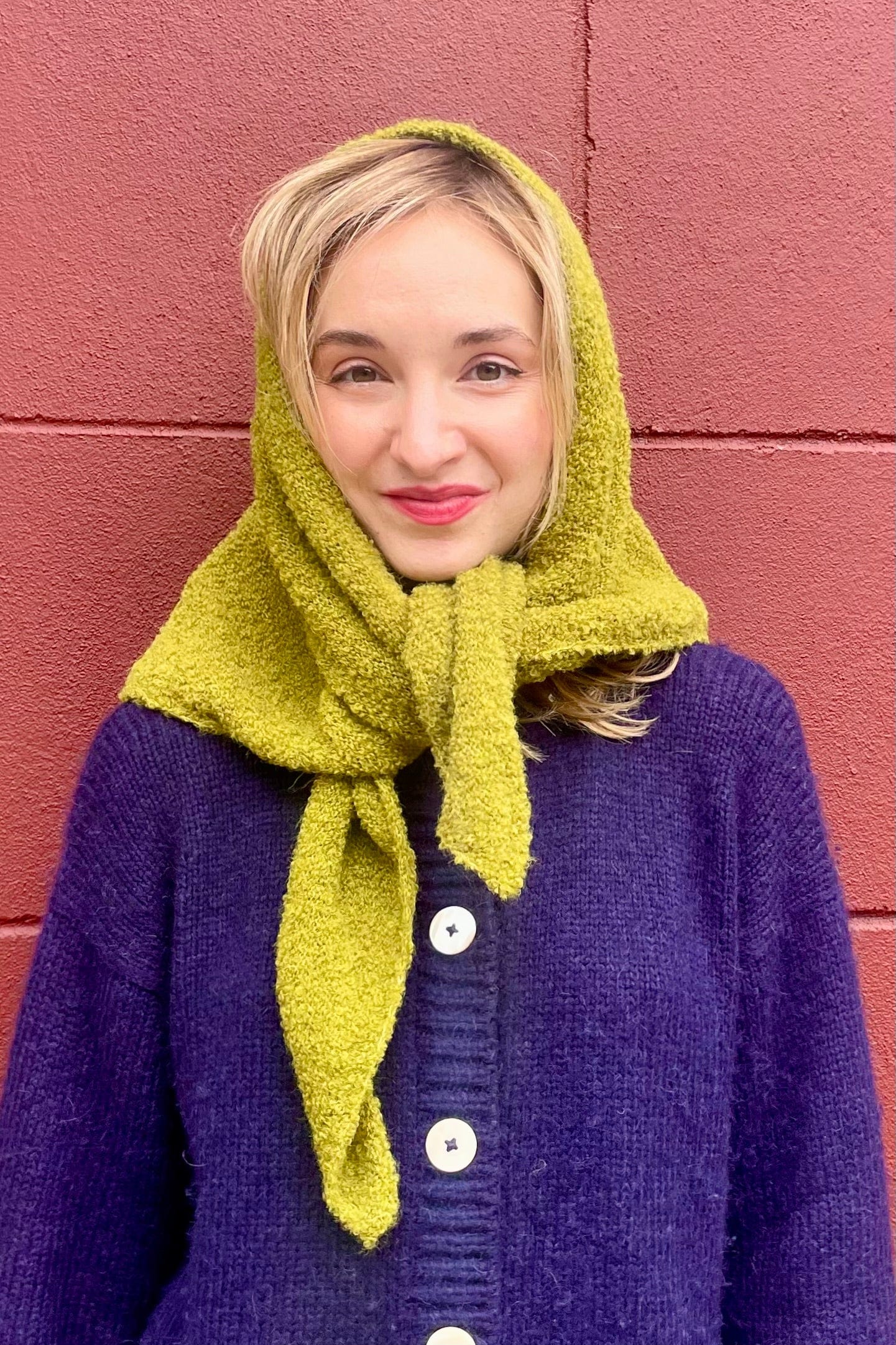 Triangle Boucle Alpaca Wool Scarf Accessories CHRISTINE ALCALAY Pickle OS