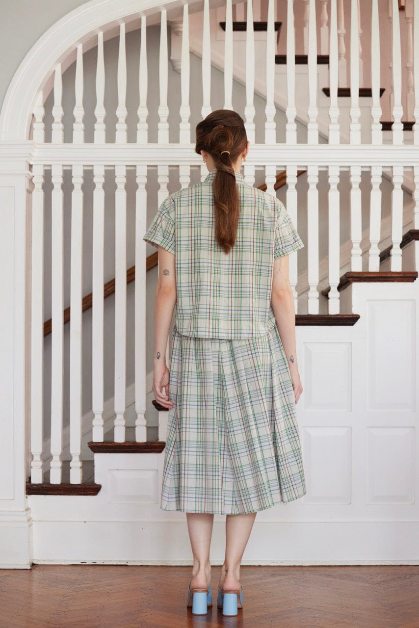 SAMPLE SS25 - Betty Blouse in Cotton Plaid Samples CHRISTINE ALCALAY