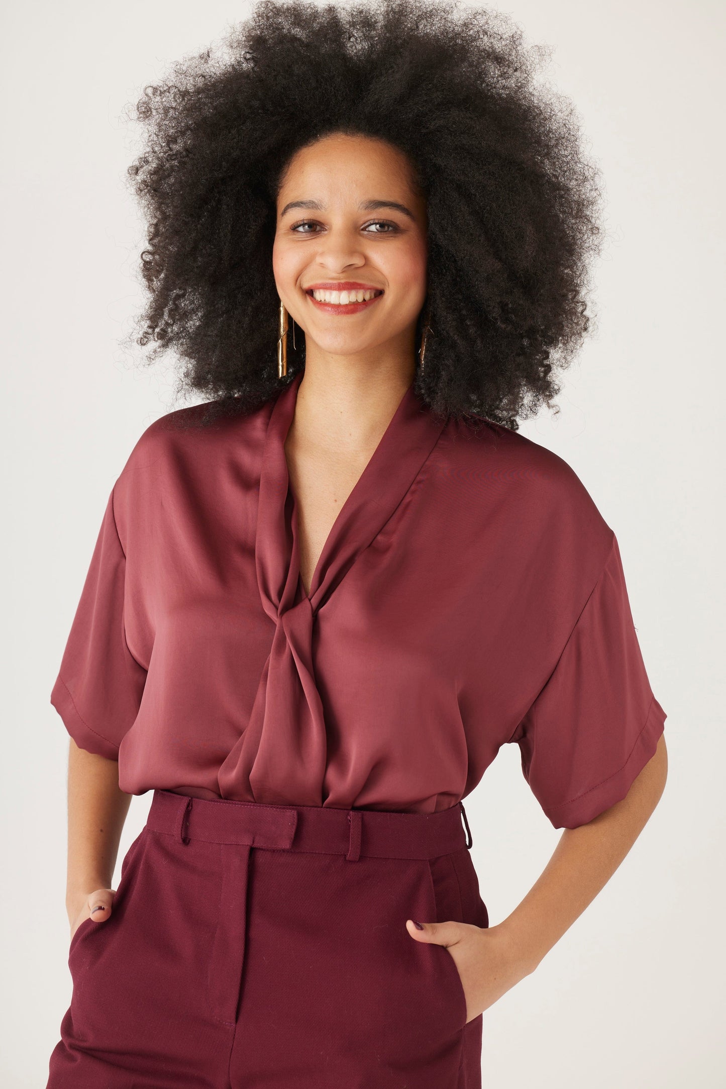 Betty Blouse in Japanese Charmeuse Tops CHRISTINE ALCALAY