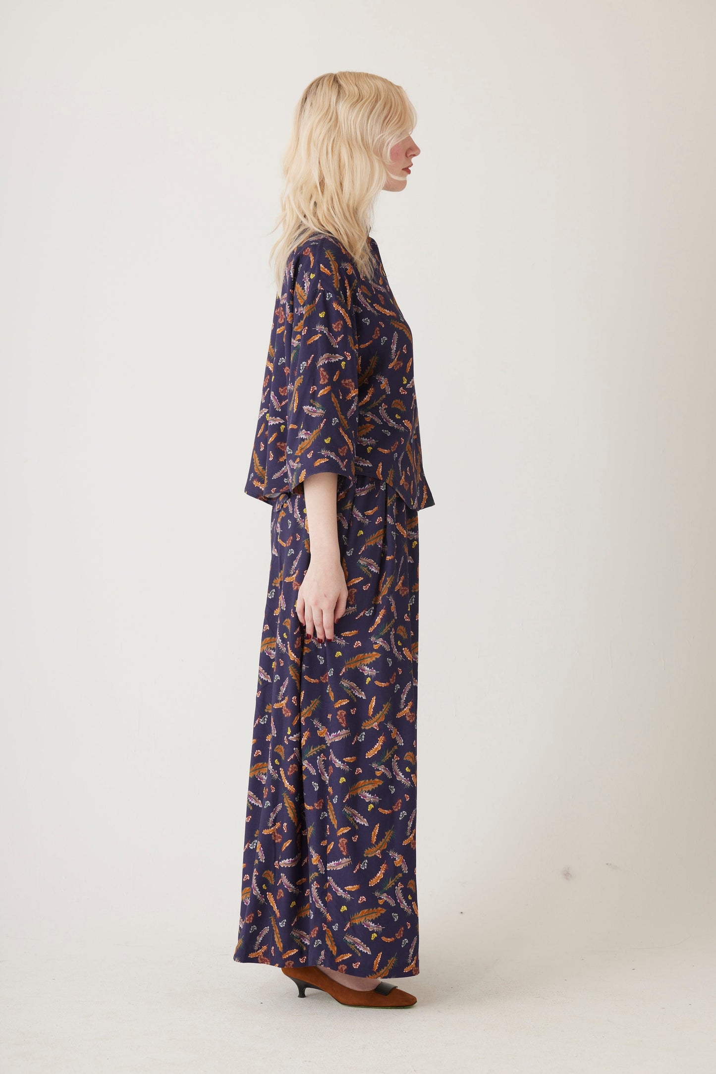 Sara Blouse in Feather Print Tops CHRISTINE ALCALAY