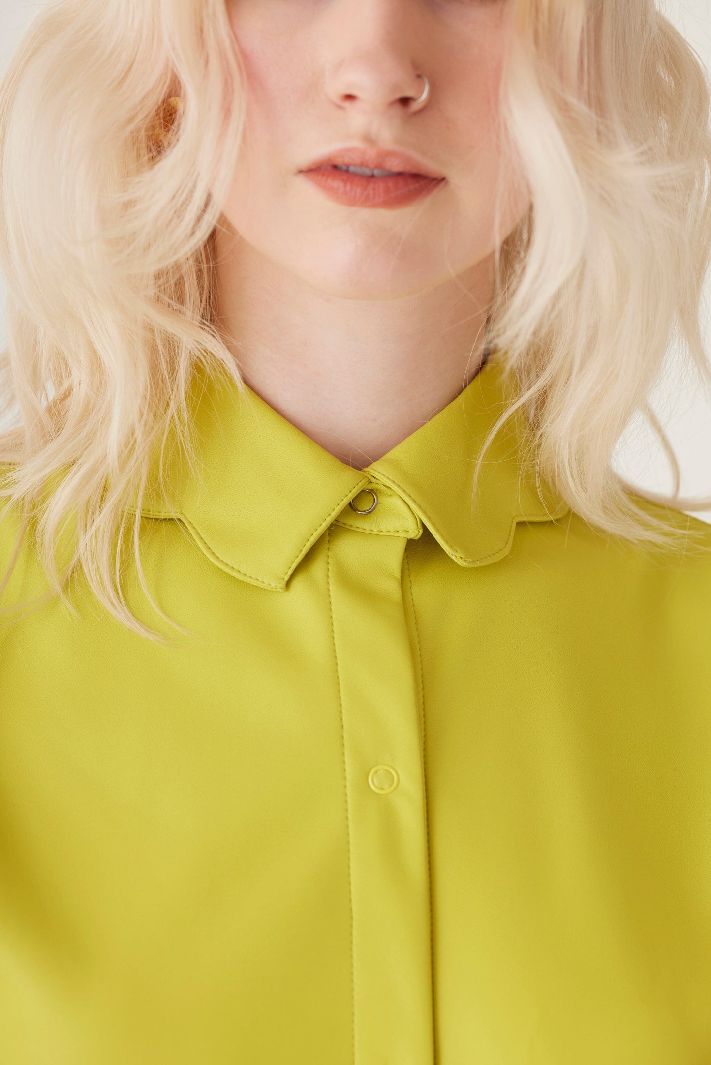 Volante Blouse in Pleatherette Tops CHRISTINE ALCALAY