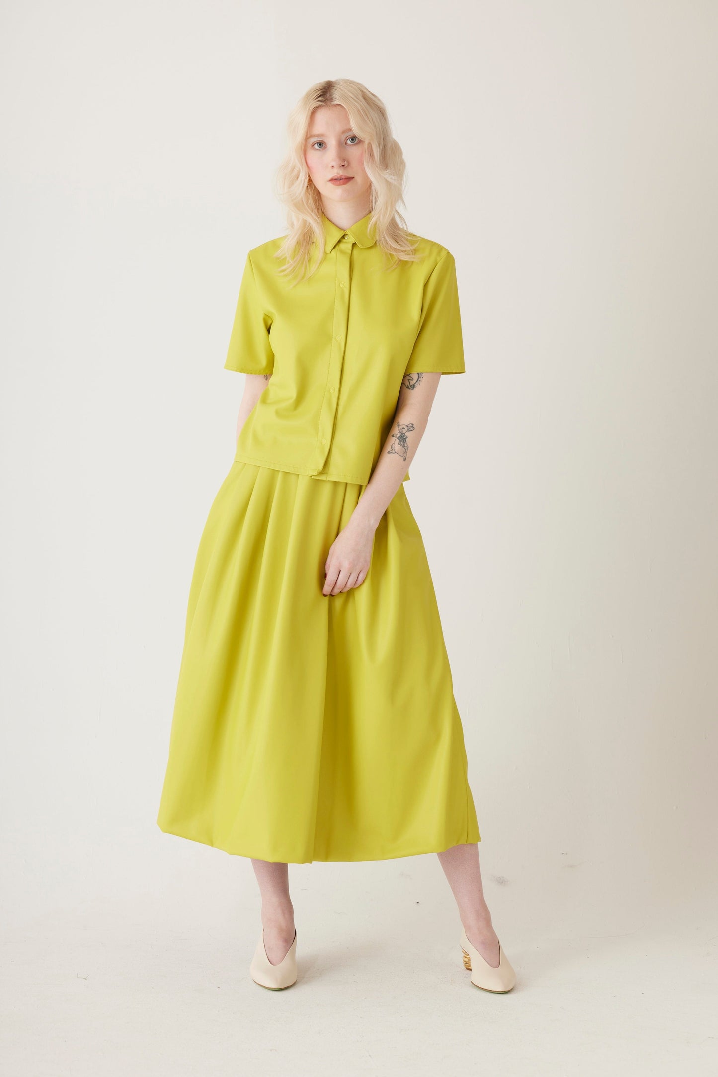 Volante Blouse in Pleatherette Tops CHRISTINE ALCALAY