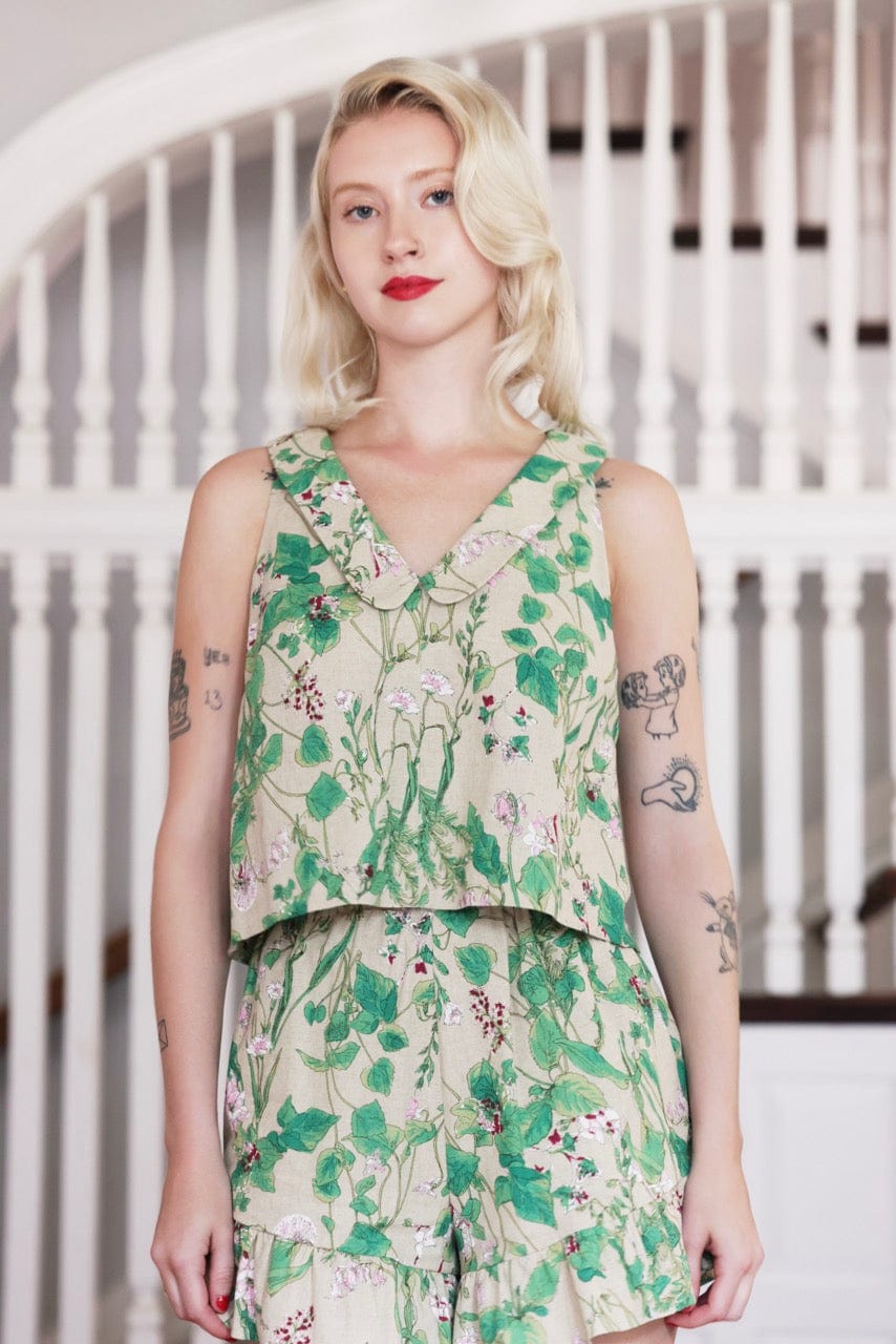 Penny Top in Floral Linen Tops CHRISTINE ALCALAY