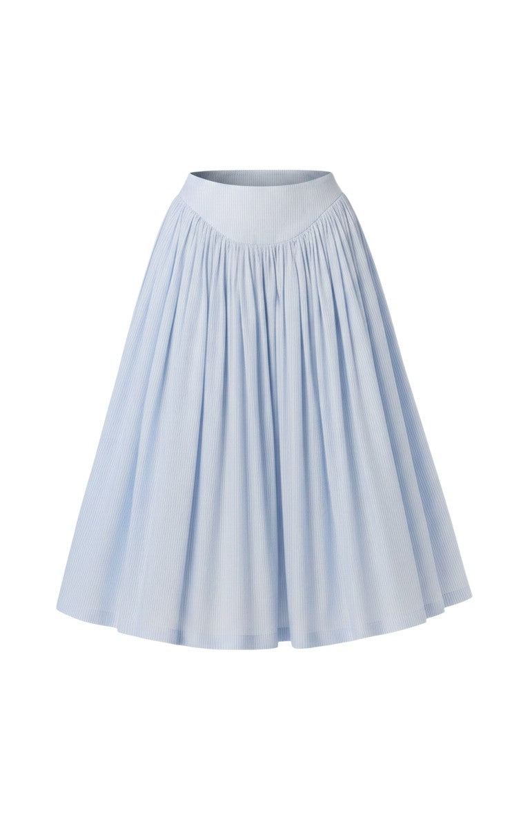 Ursula Skirt in Blue Stripe Seersucker Skirts CHRISTINE ALCALAY - 8