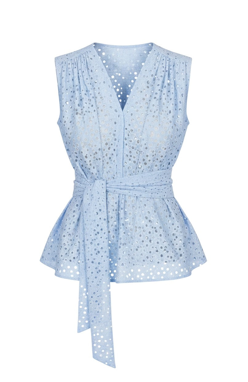 Rachel Blouse In Bluebell Corded Lace Tops CHRISTINE ALCALAY - 8
