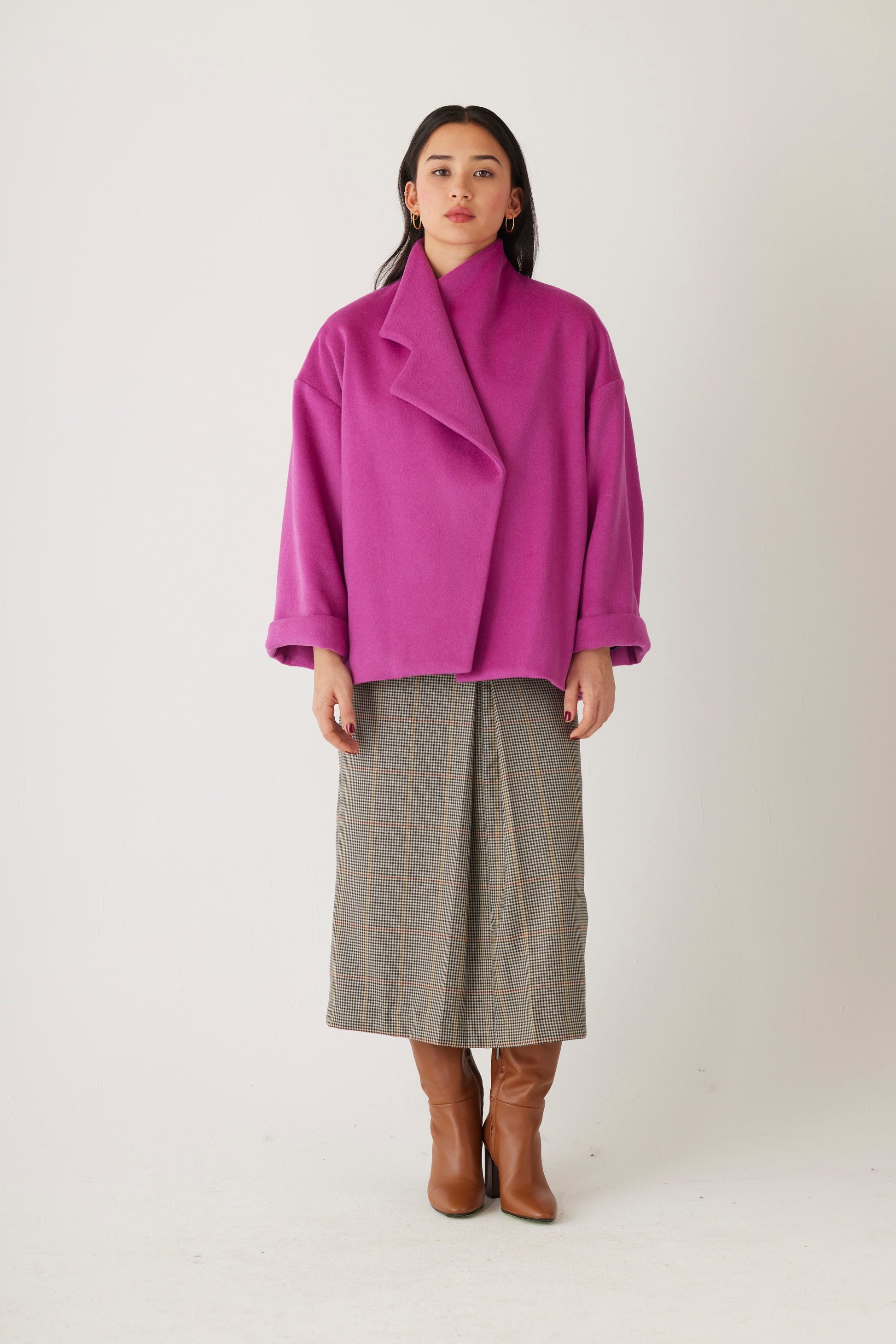 Carrie Coat in Wool Blend Coats CHRISTINE ALCALAY Orchid XS/S