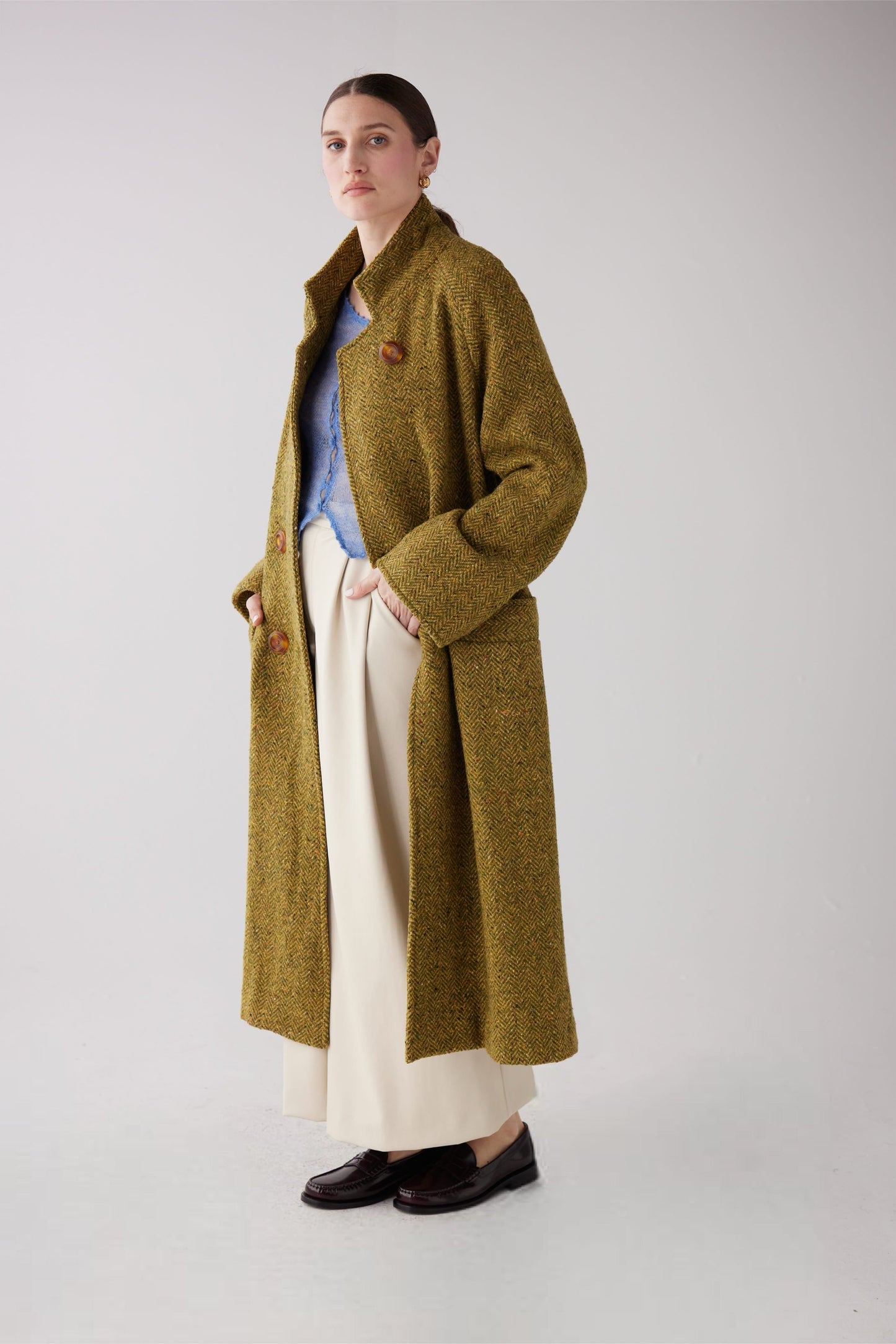 Agnes Coat in Herringbone Tweed Coats CHRISTINE ALCALAY