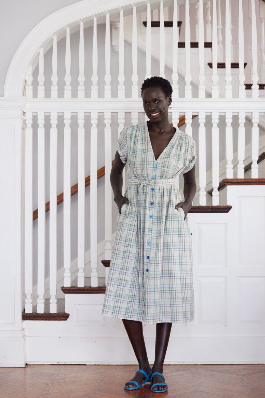 Frankie Dress in Cotton Plaid Dresses CHRISTINE ALCALAY