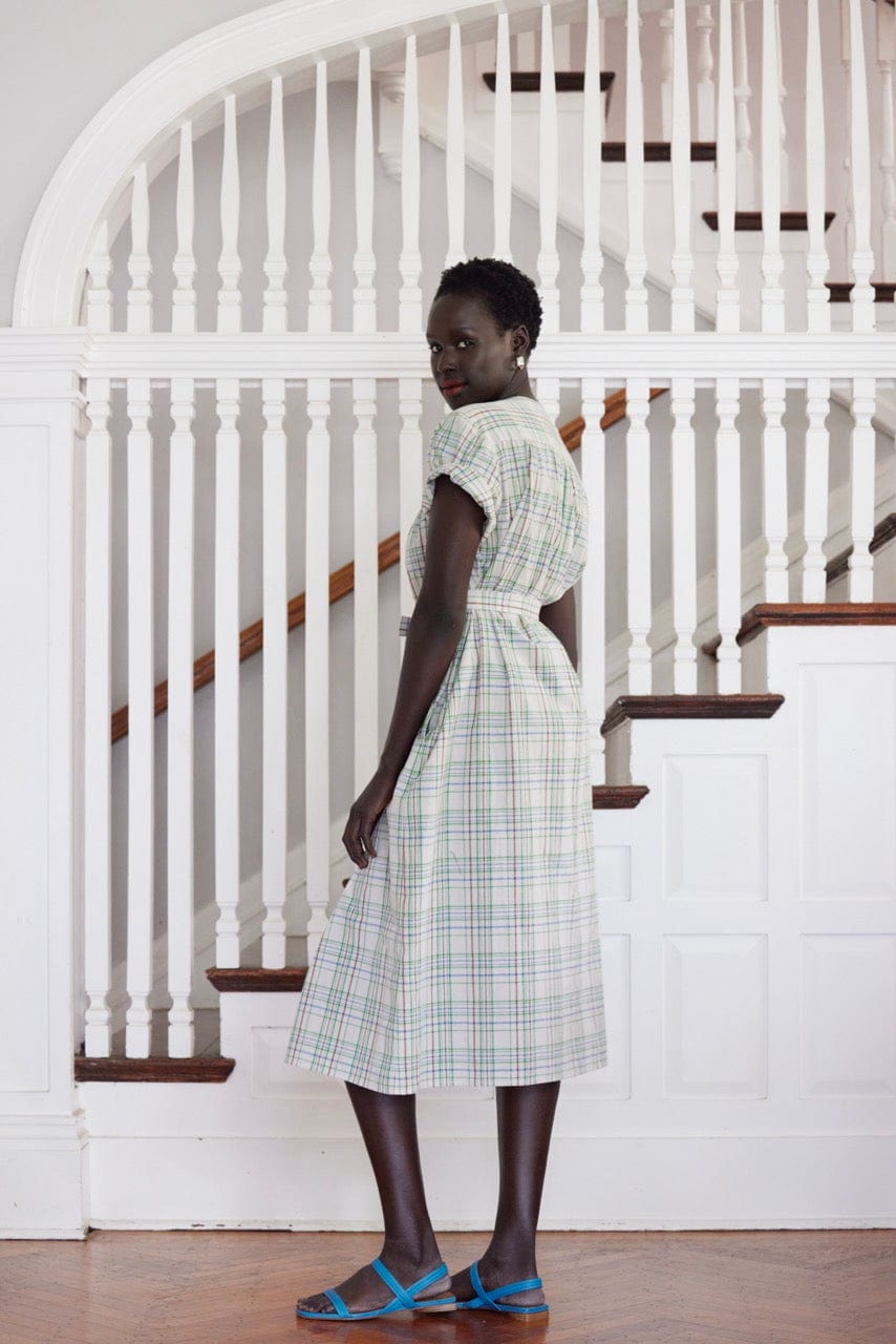 SAMPLE SS25 - Frankie Dress in Cotton Plaid Samples CHRISTINE ALCALAY