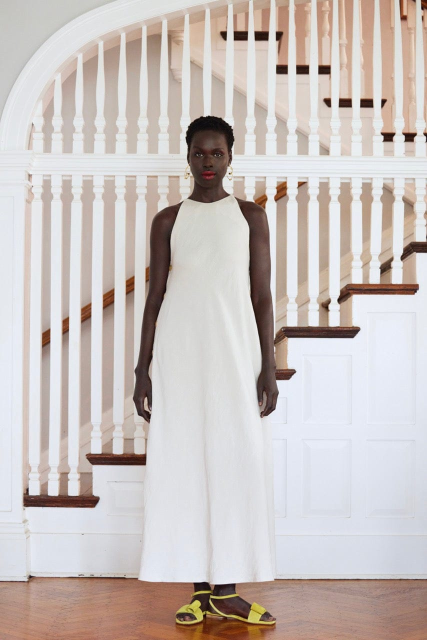 Amelia Dress in Linen Blend Dresses CHRISTINE ALCALAY Oyster XS/S
