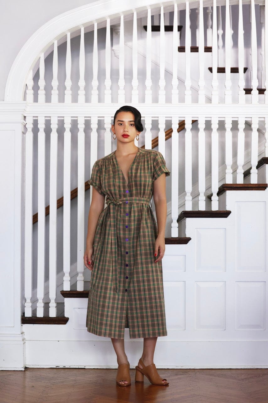 Frankie Dress in Cotton Plaid Dresses CHRISTINE ALCALAY
