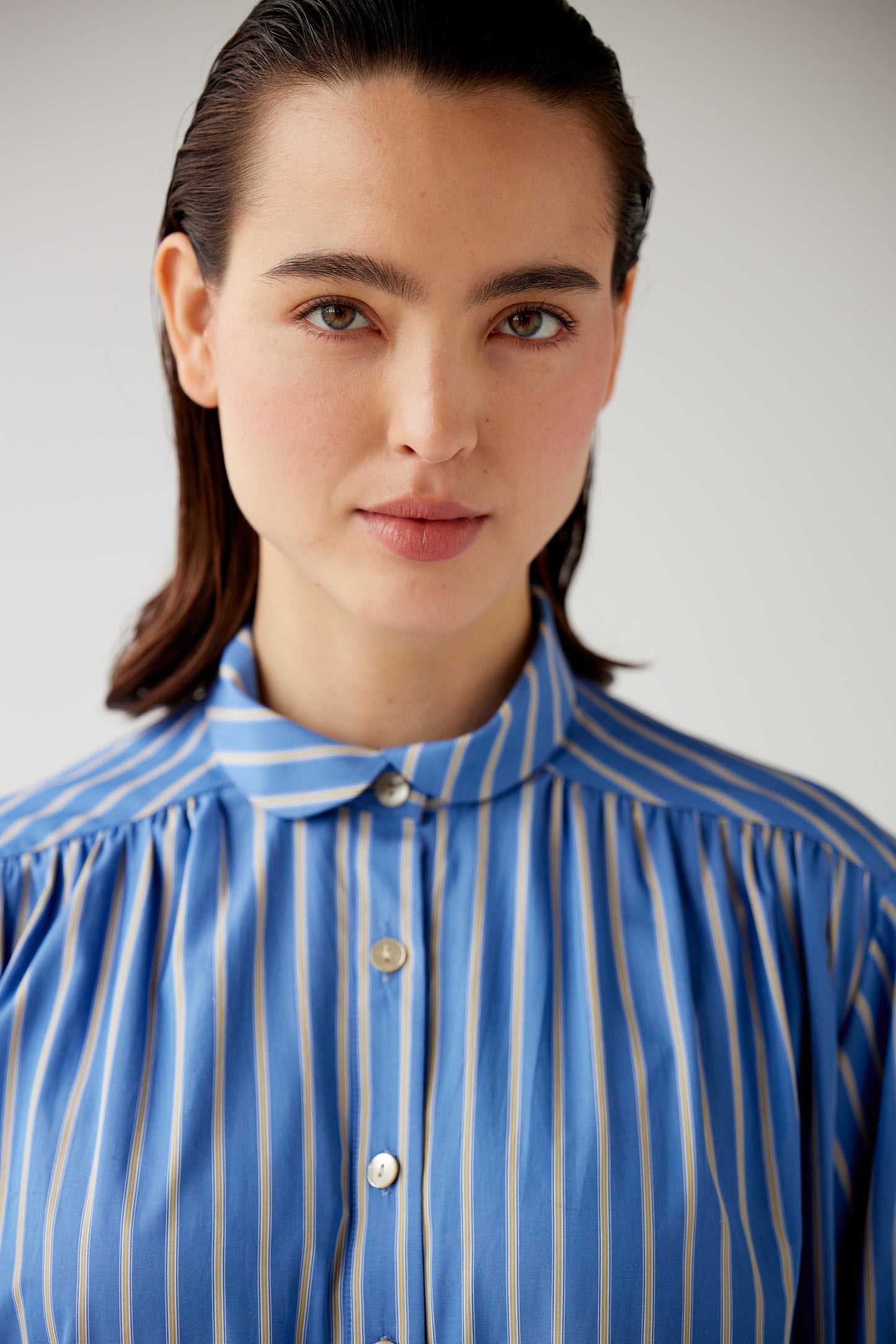 Georgia Dress in Sky Striped Cotton Dresses CHRISTINE ALCALAY Sky Stripe XS/S