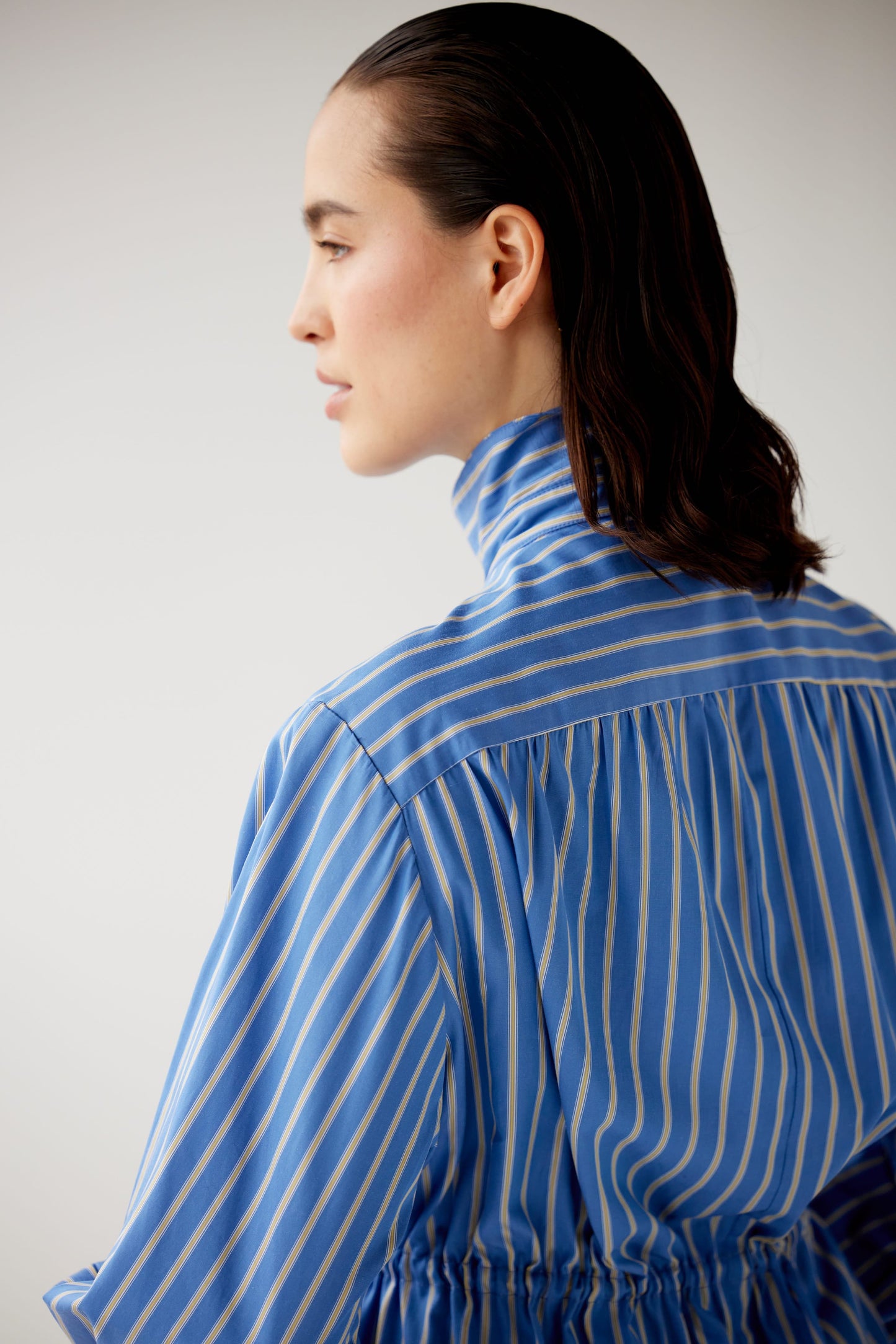 Georgia Dress in Sky Striped Cotton Dresses CHRISTINE ALCALAY