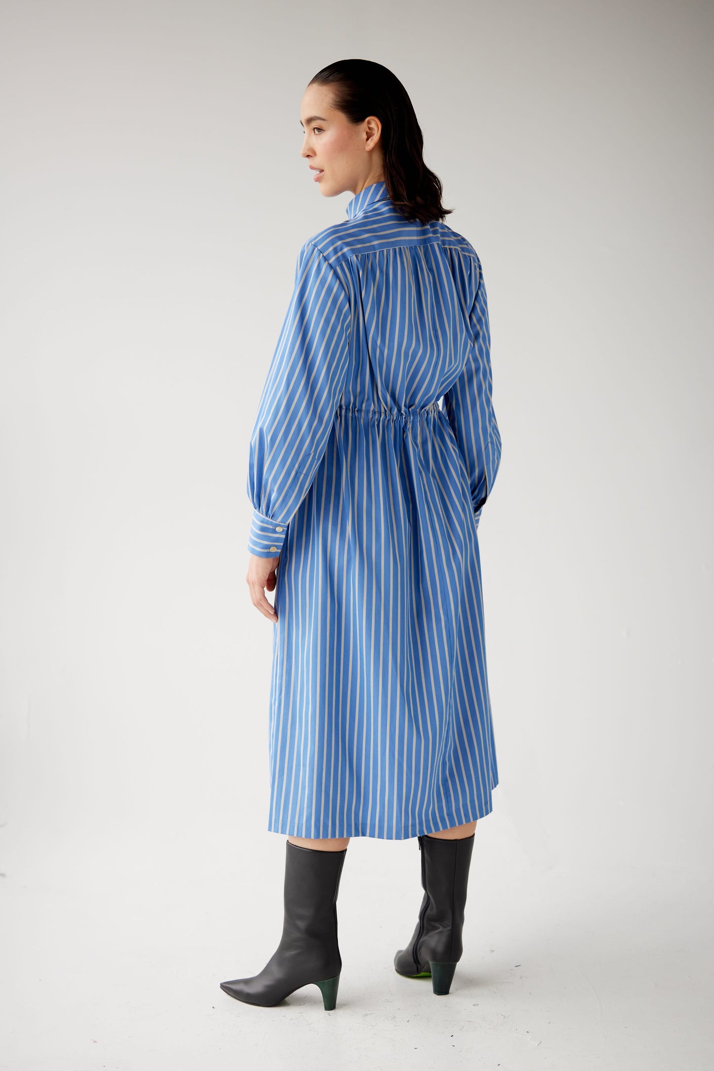 Georgia Dress in Sky Striped Cotton Dresses CHRISTINE ALCALAY