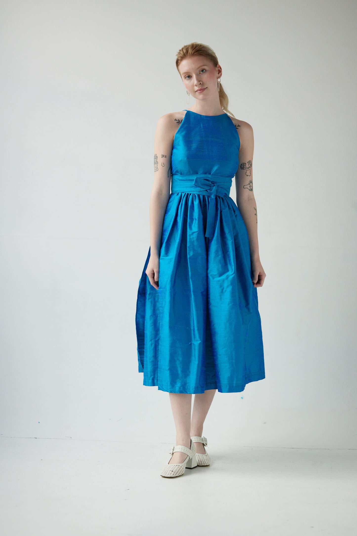 Mari Dress in Silk Dupioni Dresses CHRISTINE ALCALAY Citrine Dupioni Extra Large