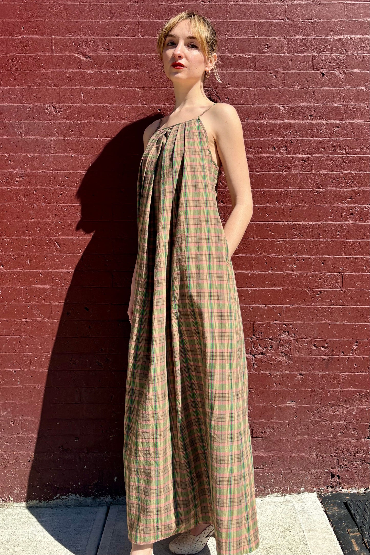 Jamie Dress in Cotton Plaid Dresses CHRISTINE ALCALAY