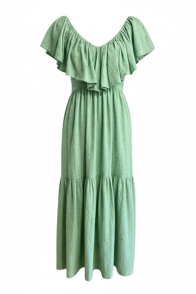 Papillon Dress in Jade Green Embroidered Cotton Dresses CHRISTINE ALCALAY - 4