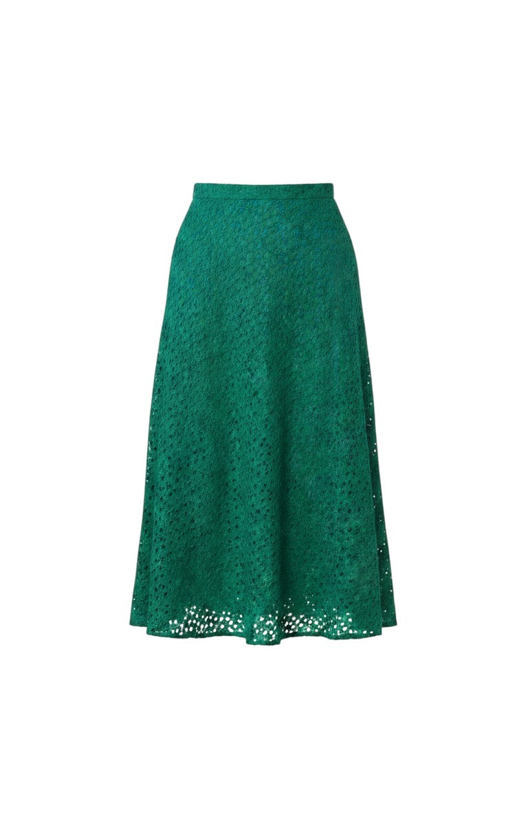 Christine Skirt in Malachite Green Corded Lace Skirts CHRISTINE ALCALAY - 7