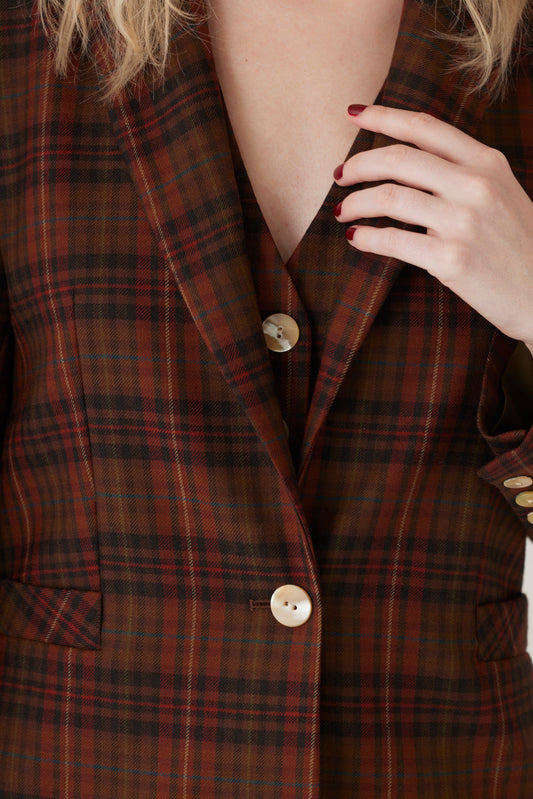 Bianca Blazer in Fireside Plaid Wool Jackets CHRISTINE ALCALAY